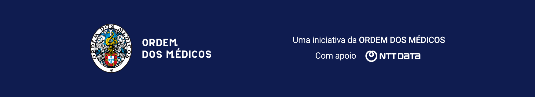 rodapé azul com Logo da Ordem dos Médicos
